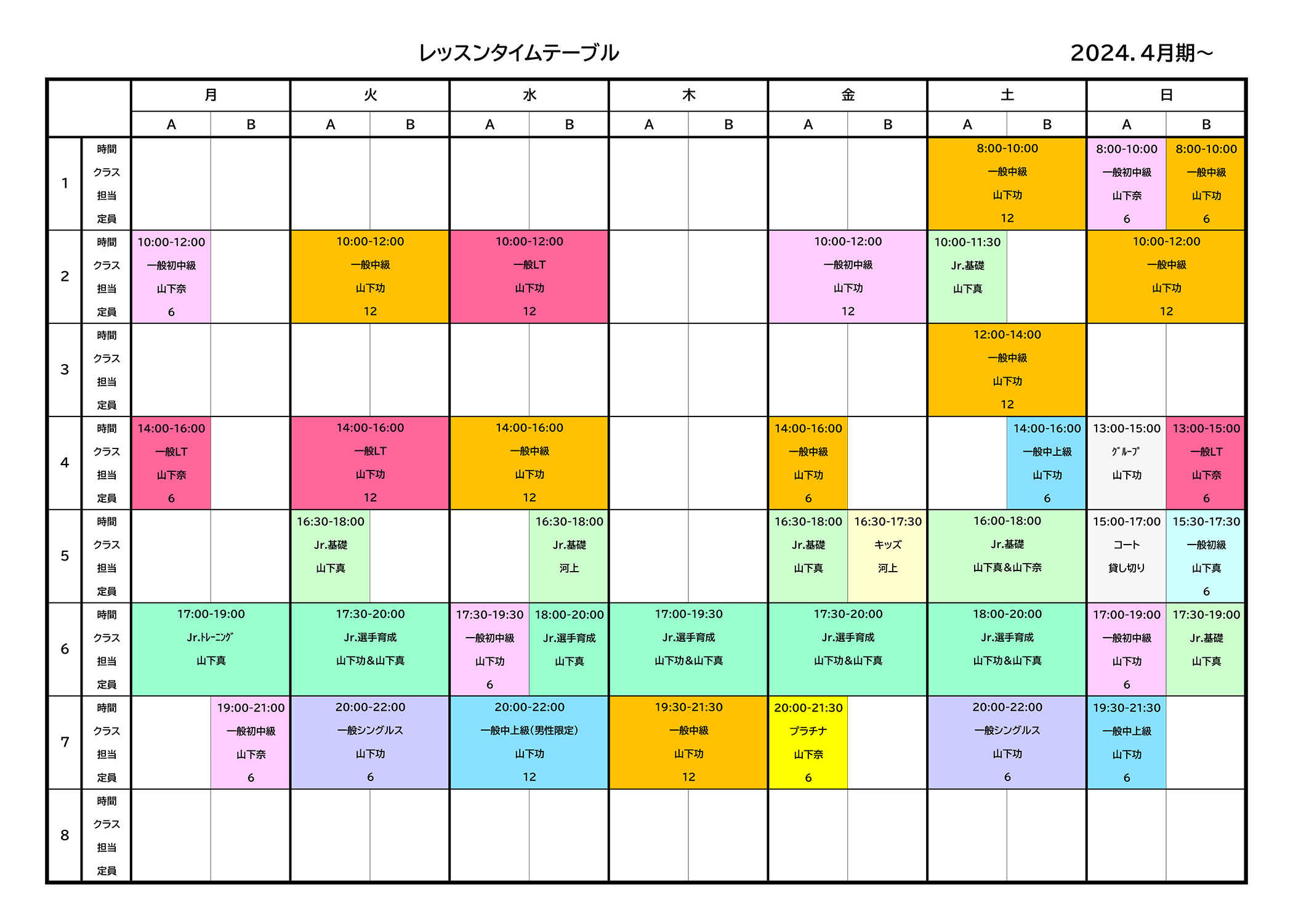 タイムテーブル